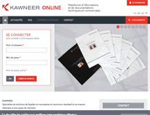 Tablet Screenshot of kawneer-online.com